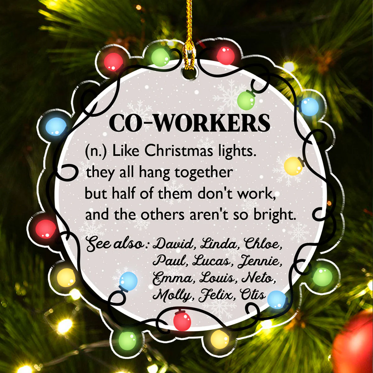 Coworker Like Christmas Lights - Personalized Custom Acrylic Ornament - Image 4
