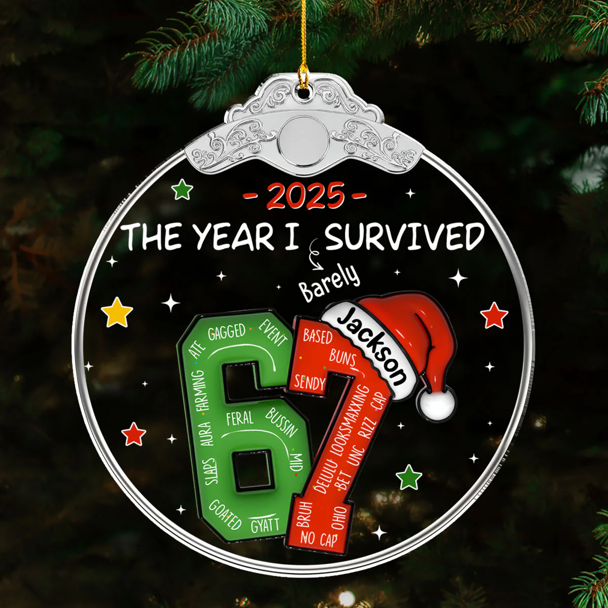 Coworker Six Seven Slang - Personalized Custom Acrylic Ornament - Image 4