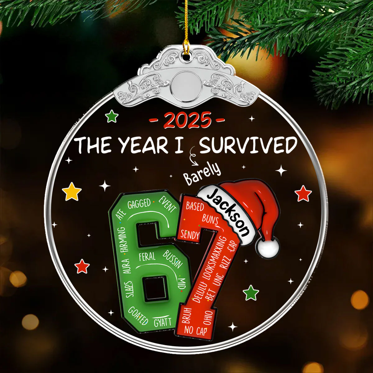 Coworker Six Seven Slang - Personalized Custom Acrylic Ornament - Image 5