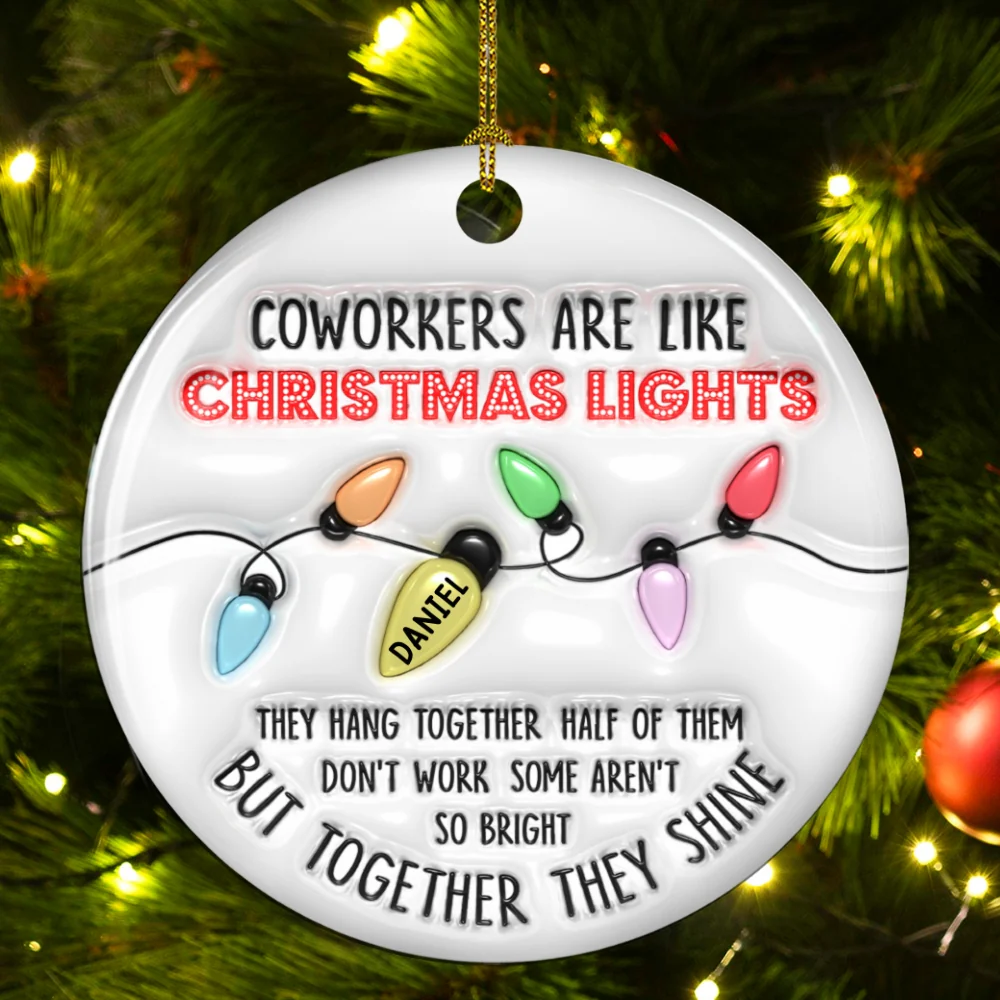 Coworkers Are Like Christmas - Personalized Custom 3D Inflated Effect Ceramic Ornament - Image 6