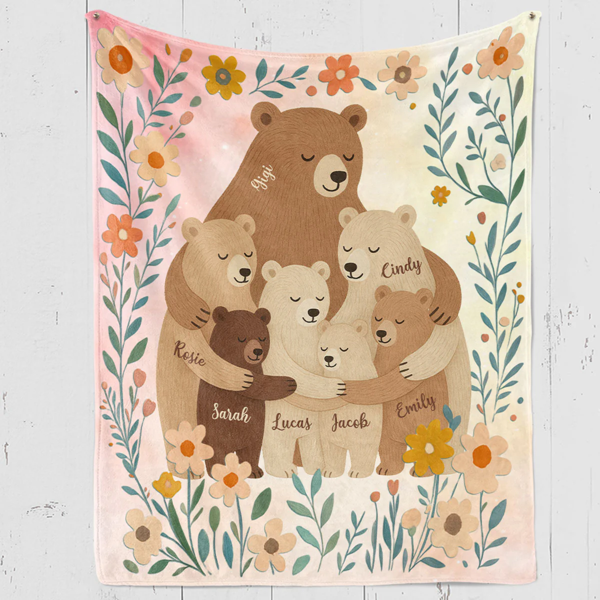 Cozy Bear Love - Personalized Custom Fleece Blanket - Image 5