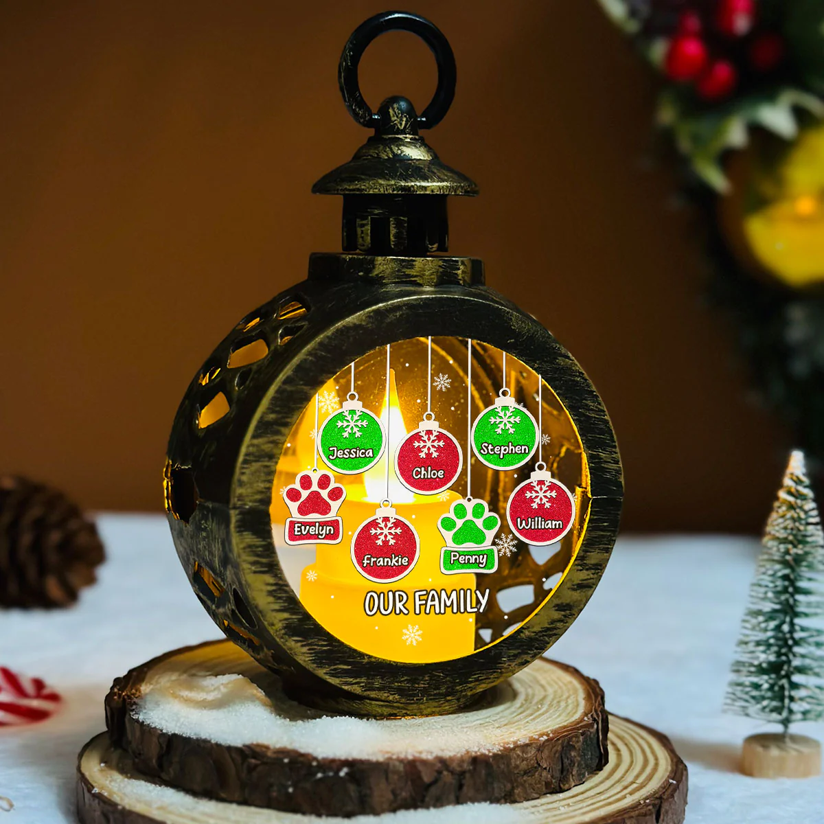 Cozy Christmas - Personalized Custom Christmas Lantern - Image 5