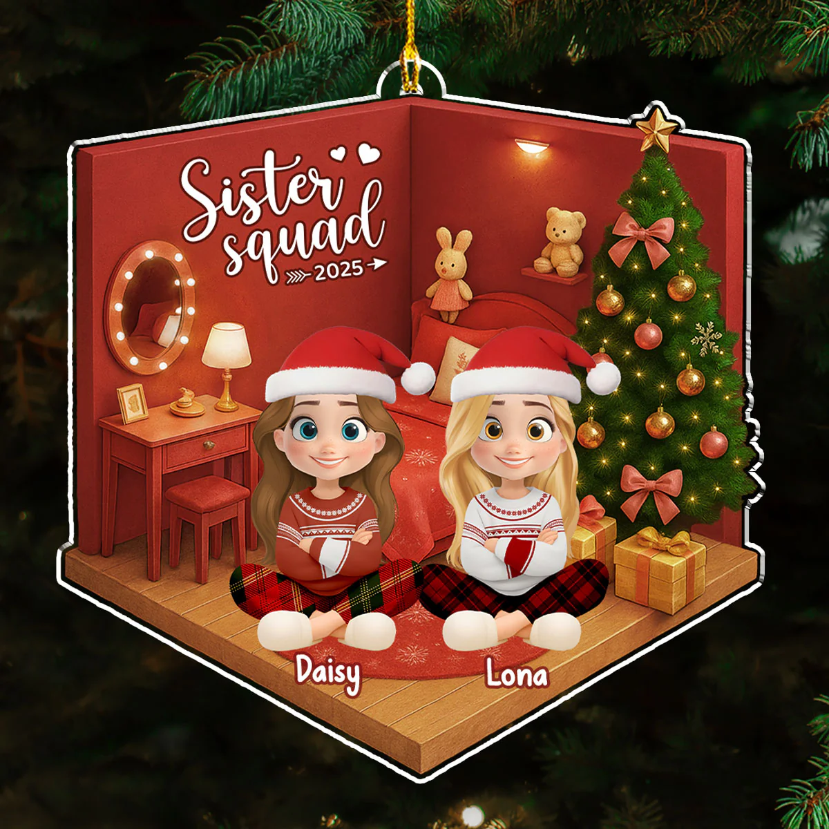 Cozy Dollhouse Nights - Personalized Custom Acrylic Ornament - Image 5