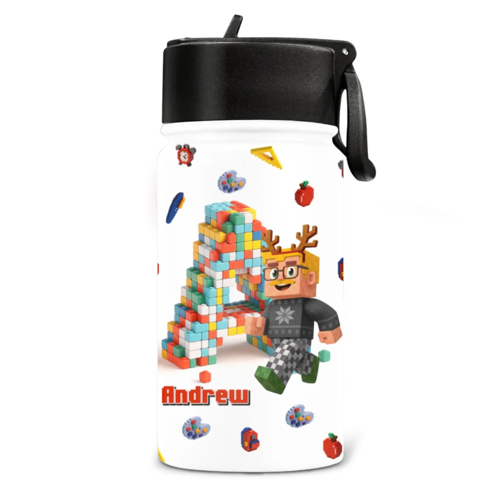 Crafted With Love - Personalized Custom Kids Water Bottle - Image 7