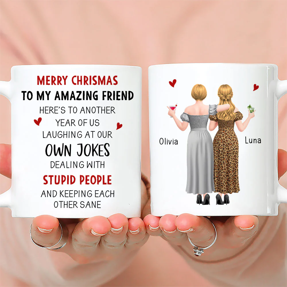 Crazy Friends Christmas - Personalized Custom Coffee Mug - Image 2