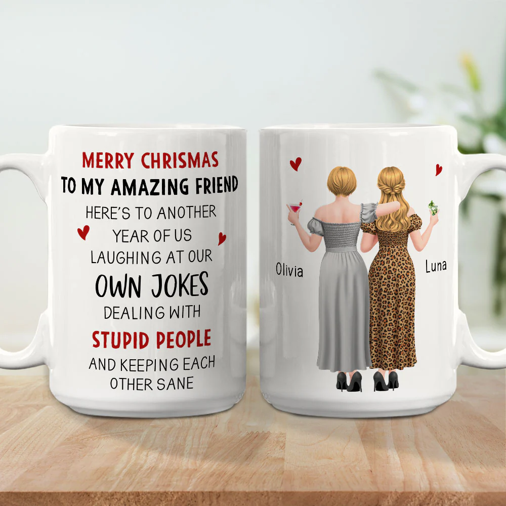Crazy Friends Christmas - Personalized Custom Coffee Mug - Image 5