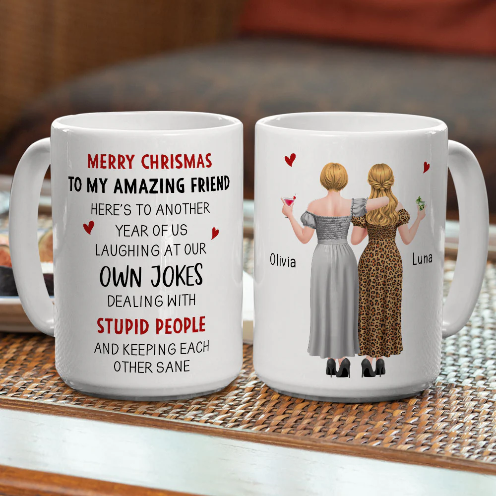 Crazy Friends Christmas - Personalized Custom Coffee Mug - Image 6
