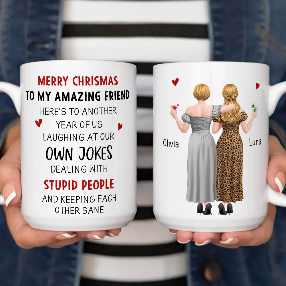 Crazy Friends Christmas - Personalized Custom Coffee Mug - Image 7
