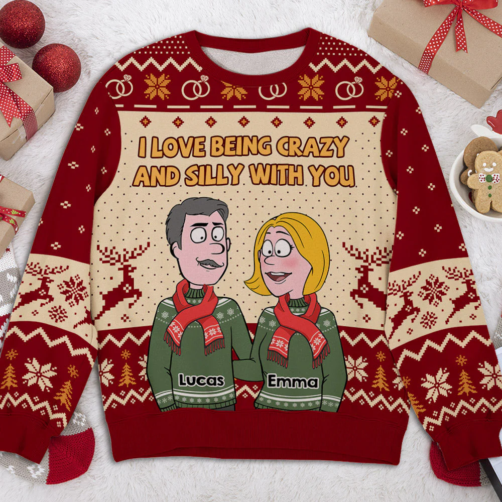Crazy With You - Personalized Custom All-Over-Print Sweatshirt - Image 2