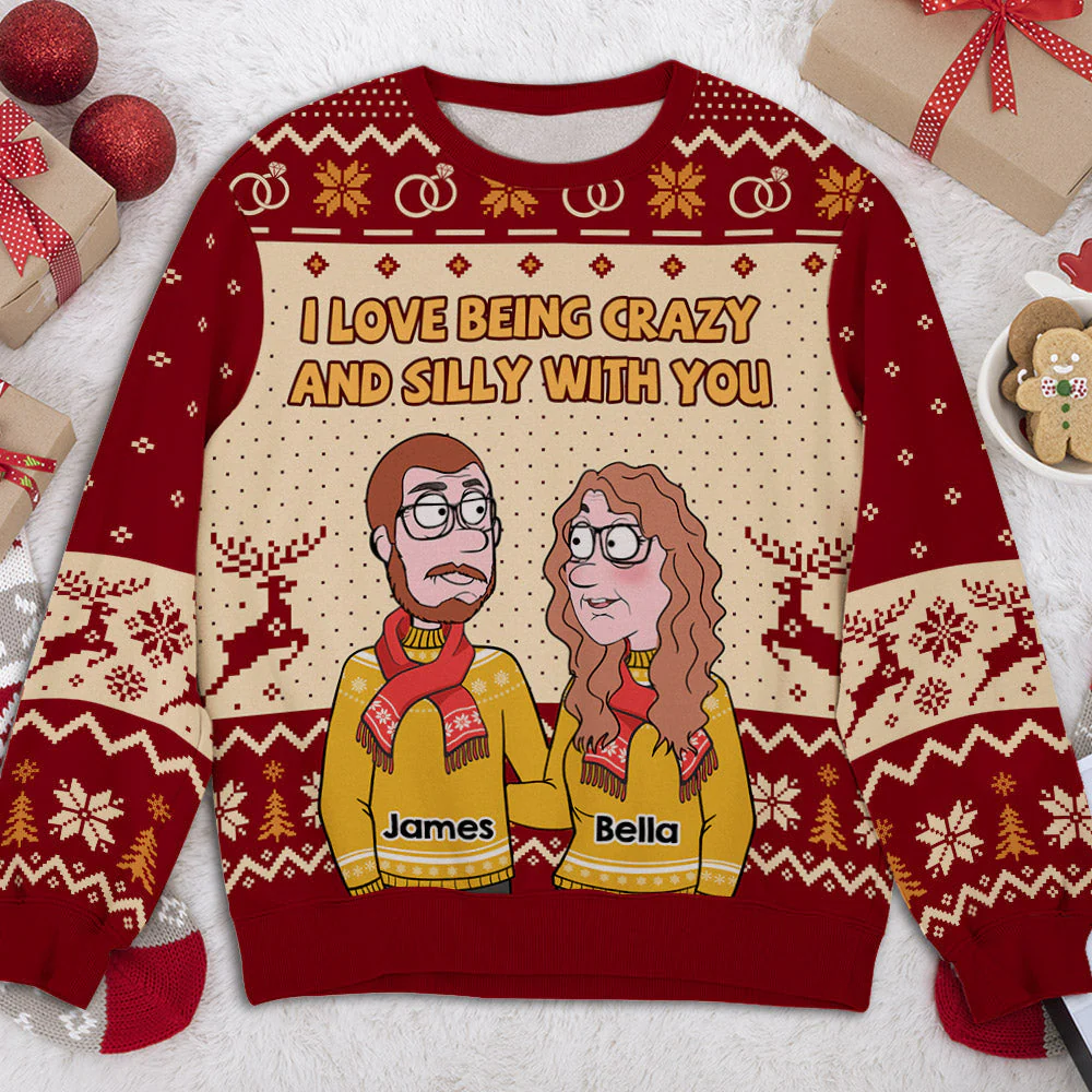 Crazy With You - Personalized Custom All-Over-Print Sweatshirt - Image 3
