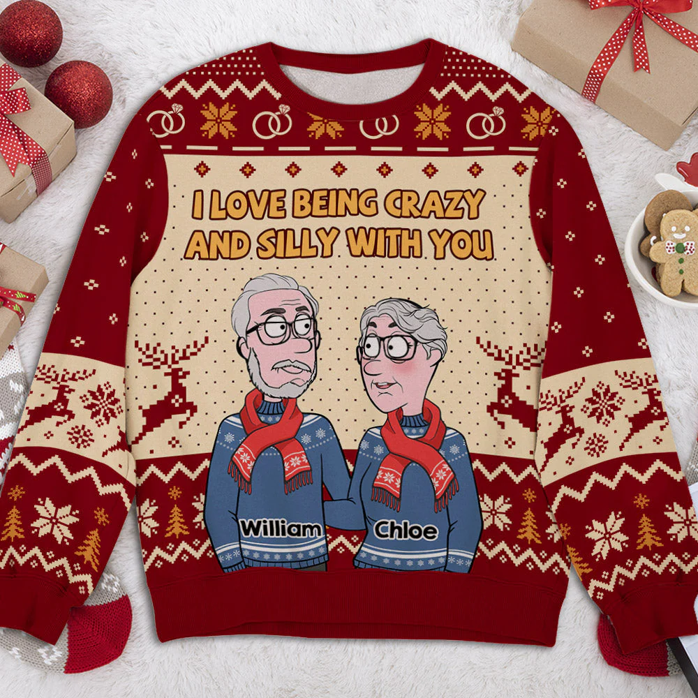 Crazy With You - Personalized Custom All-Over-Print Sweatshirt - Image 4