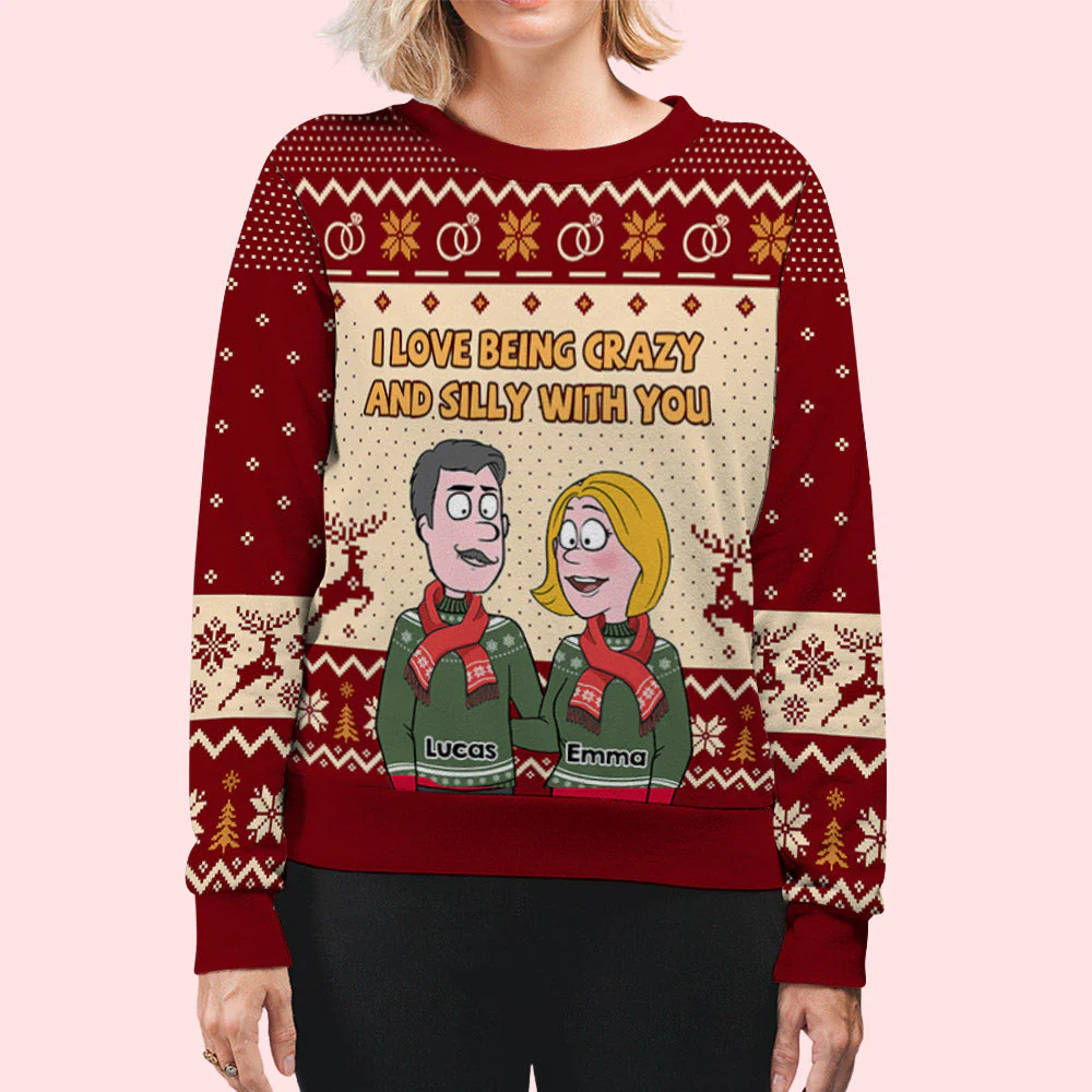 Crazy With You - Personalized Custom All-Over-Print Sweatshirt - Image 6