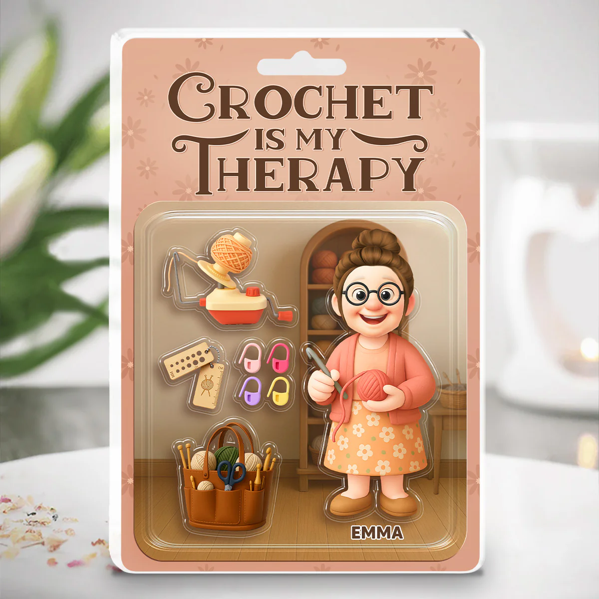 Crocheting Grandma - Personalized Custom Acrylic Plaque - Image 2