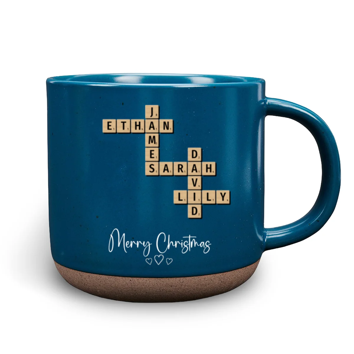 Crossword Art Merry Christmas - Personalized Custom Pottery Mug - Image 8