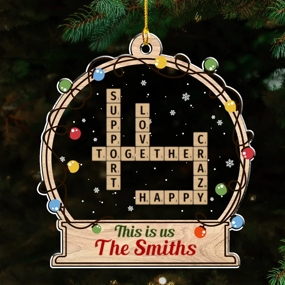 Crossword Family Friend Besties Coworkers - Personalized Custom Acrylic Ornament - Image 5