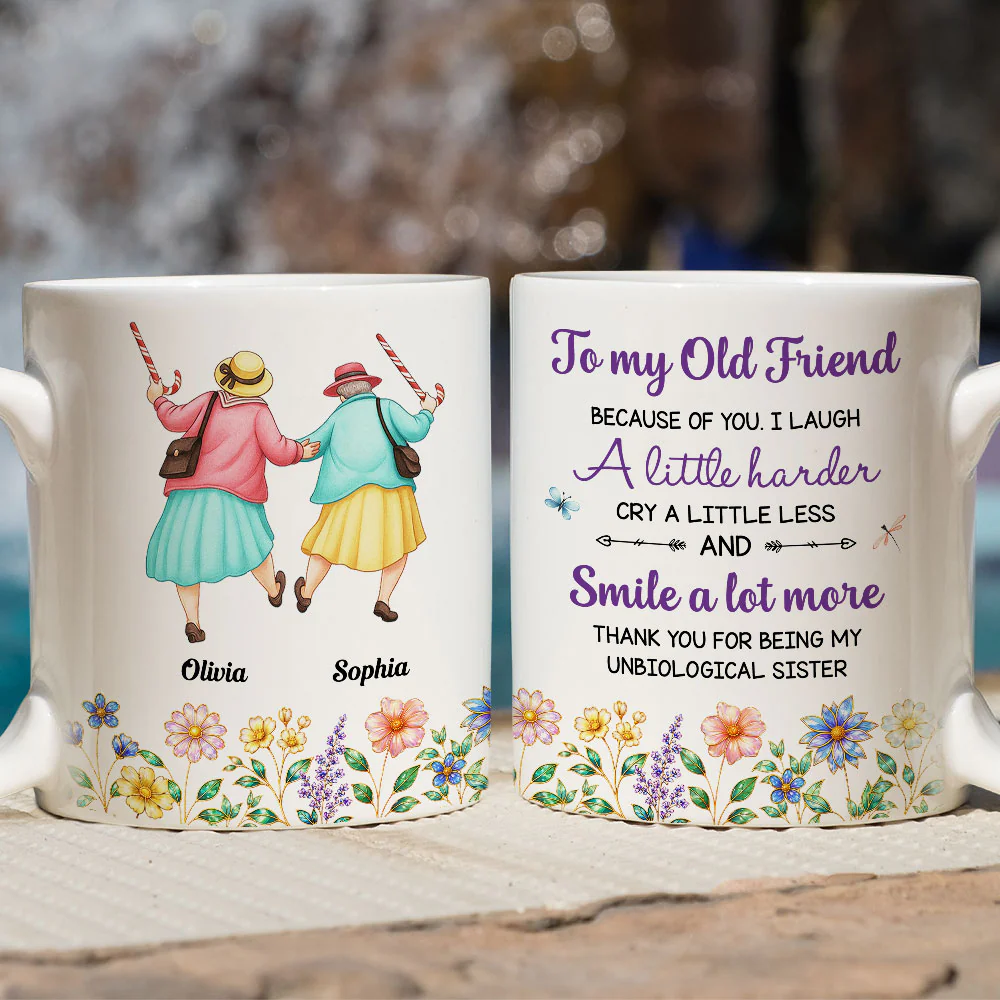 Cry A Little Less And Smile More - Personalized Custom Coffee Mug - Image 3