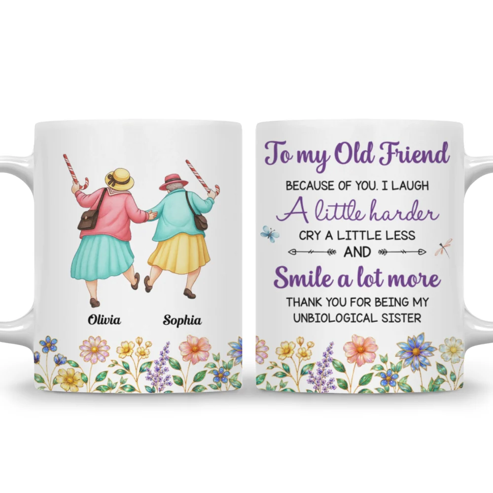 Cry A Little Less And Smile More - Personalized Custom Coffee Mug - Image 7