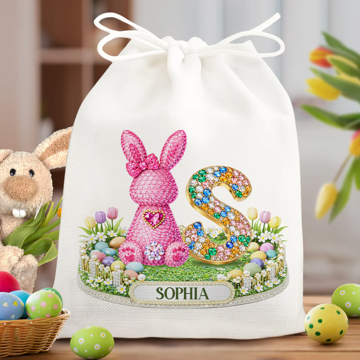 Crystal Easter Bunnies - Personalized Custom Favor Bag
