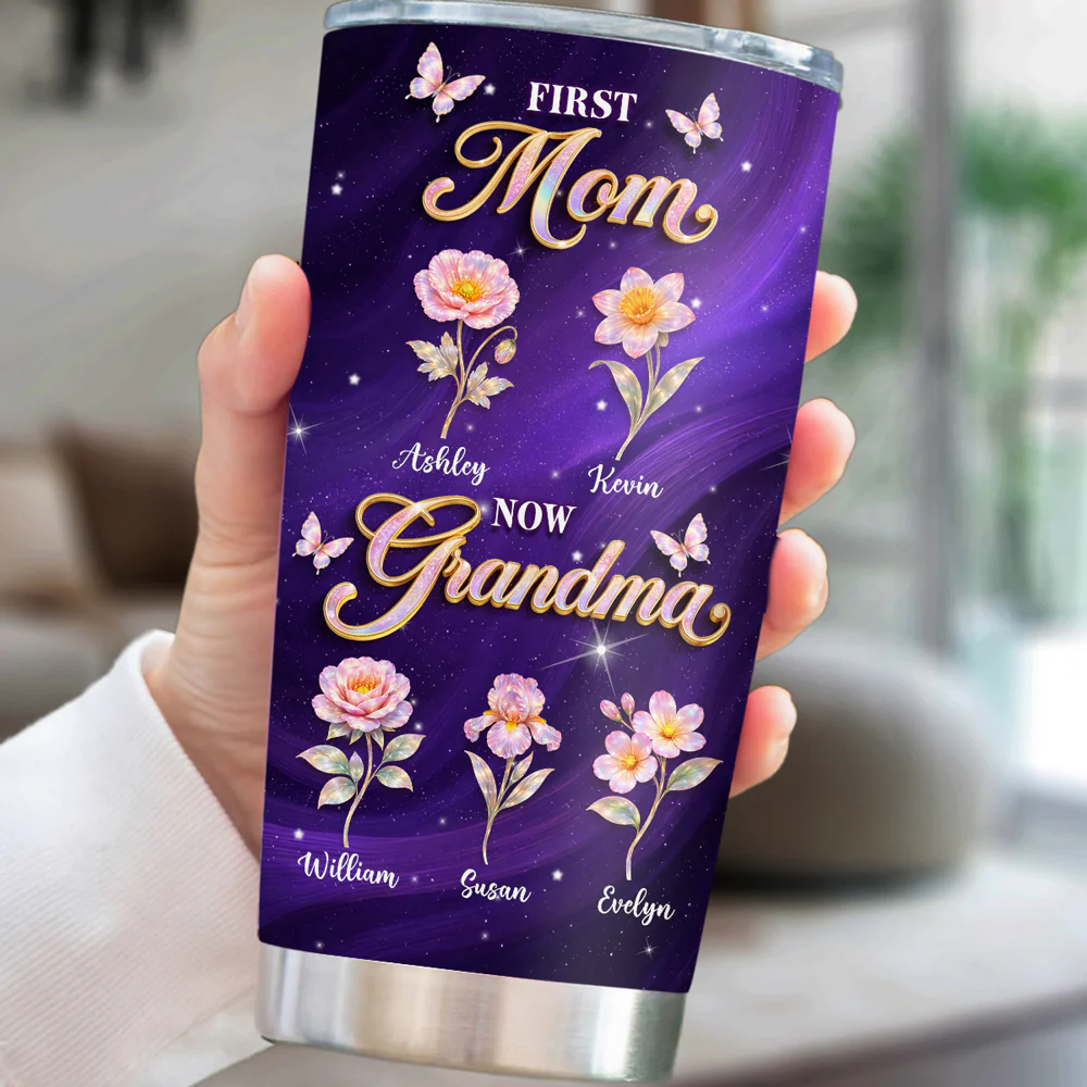 Crystal Mom Grandma - Personalized Custom Tumbler - Image 5