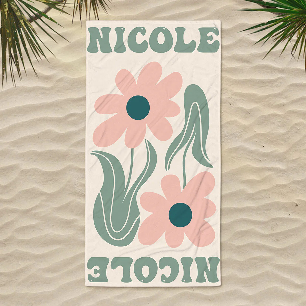 Custom Birth Month Flower Friends Sisters Summer Gift - Personalized Custom Beach Towel - Image 5
