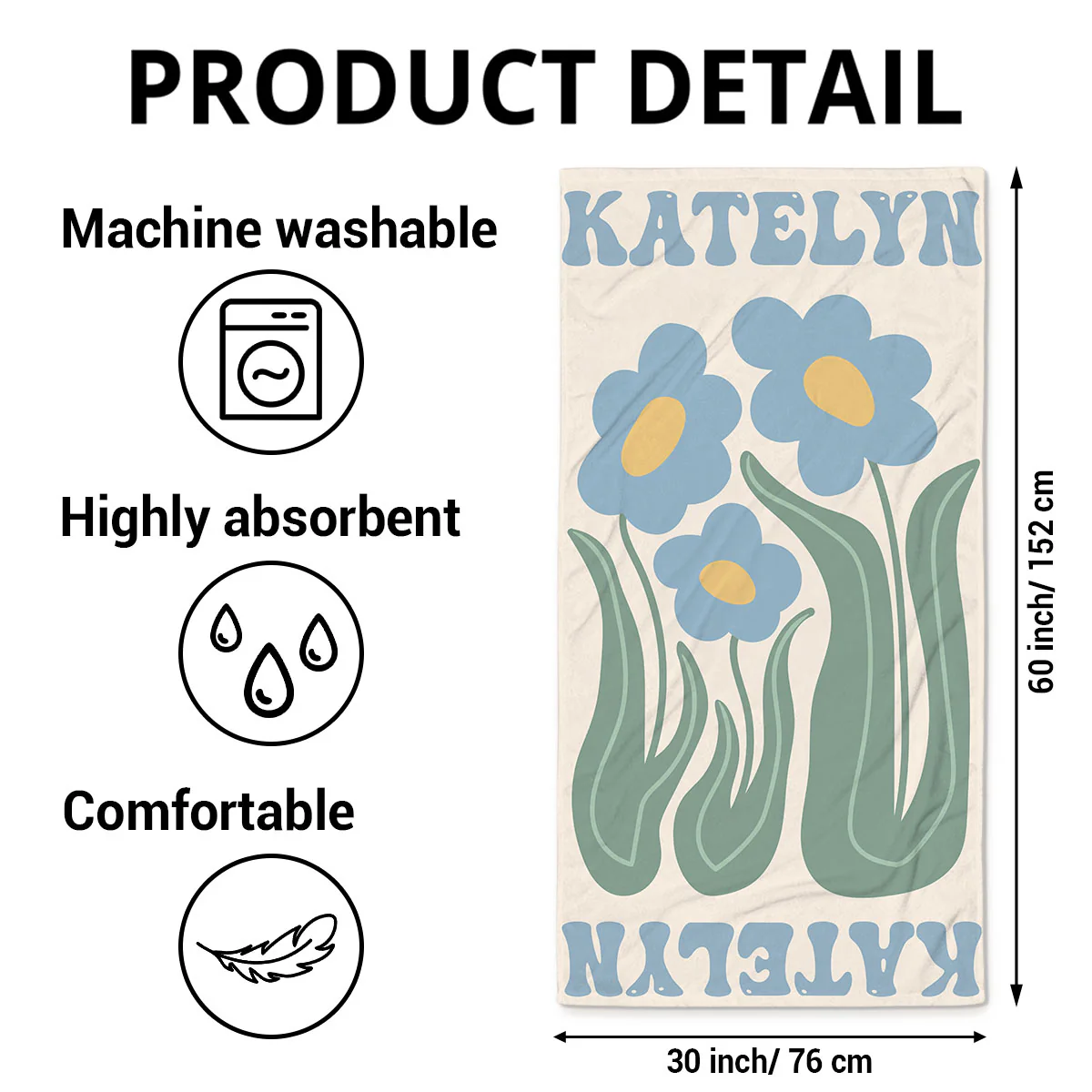 Custom Birth Month Flower Friends Sisters Summer Gift - Personalized Custom Beach Towel - Image 6