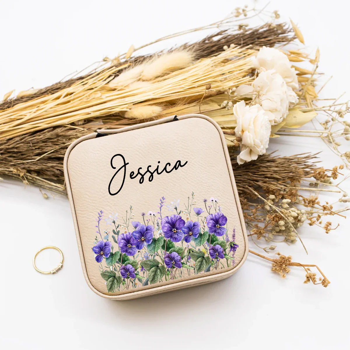 Custom Birth Month Flower Gift - Personalized Custom Jewelry Box - Image 3