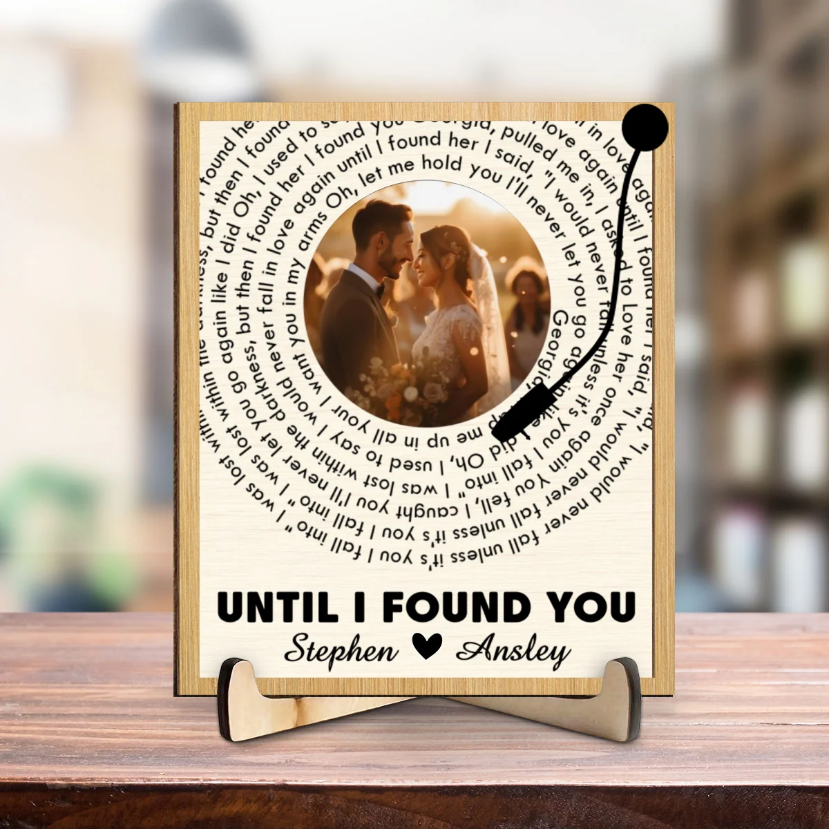 Custom Couple Photo And Favorite Spiral Song Lyrics - Personalized Custom Wooden Plaque - Image 7