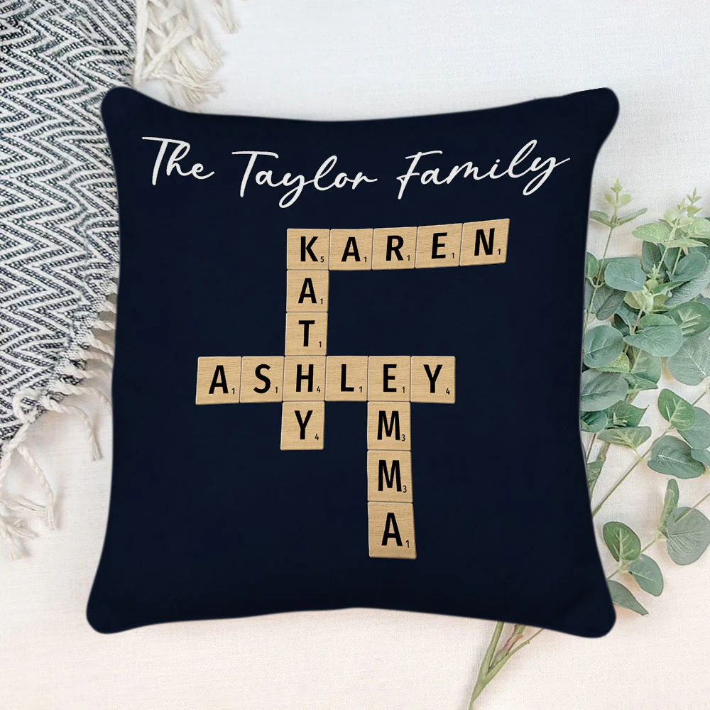 Custom Family Name Crossword - Personalized Custom Throw Pillow - Image 3