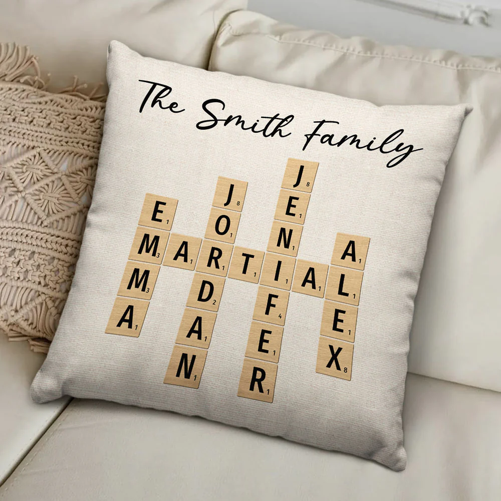 Custom Family Name Crossword - Personalized Custom Throw Pillow - Image 4