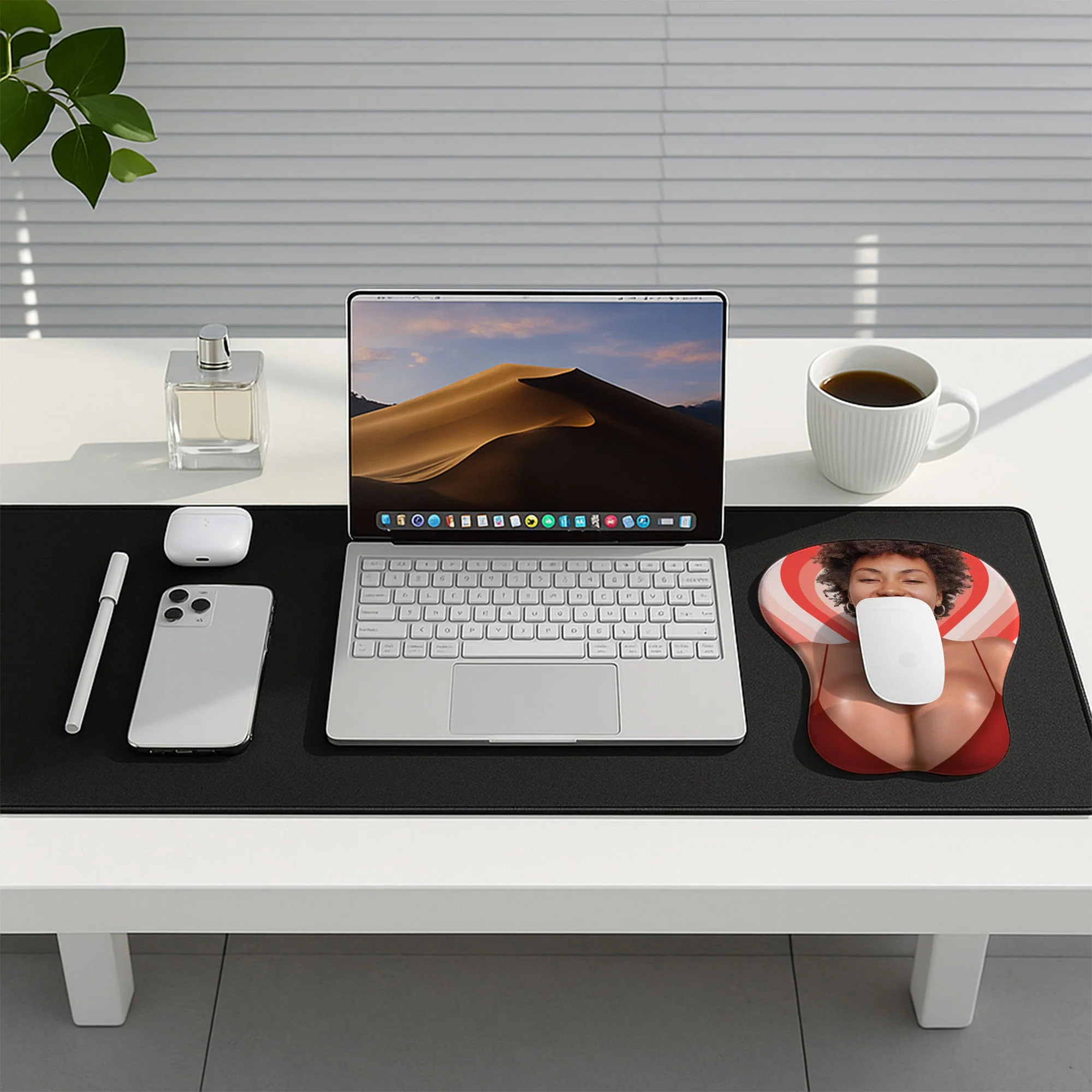 Custom Funny Face Couple Coworker Troll - Personalized Custom 3D Mouse Pad - Image 2
