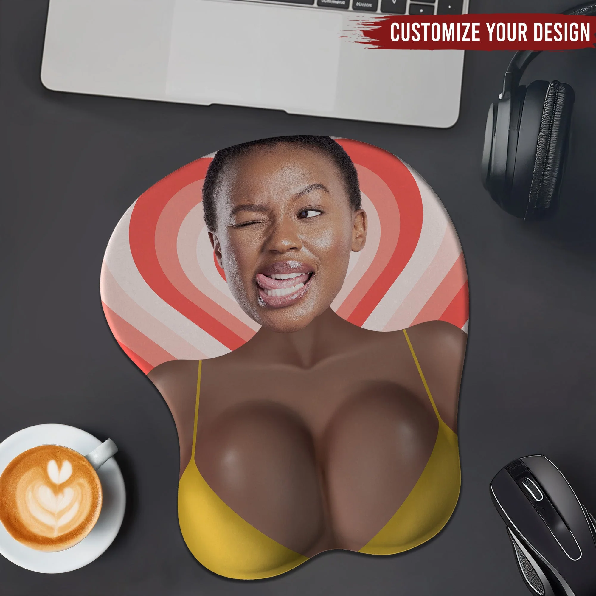 Custom Funny Face Couple Coworker Troll - Personalized Custom 3D Mouse Pad - Image 5