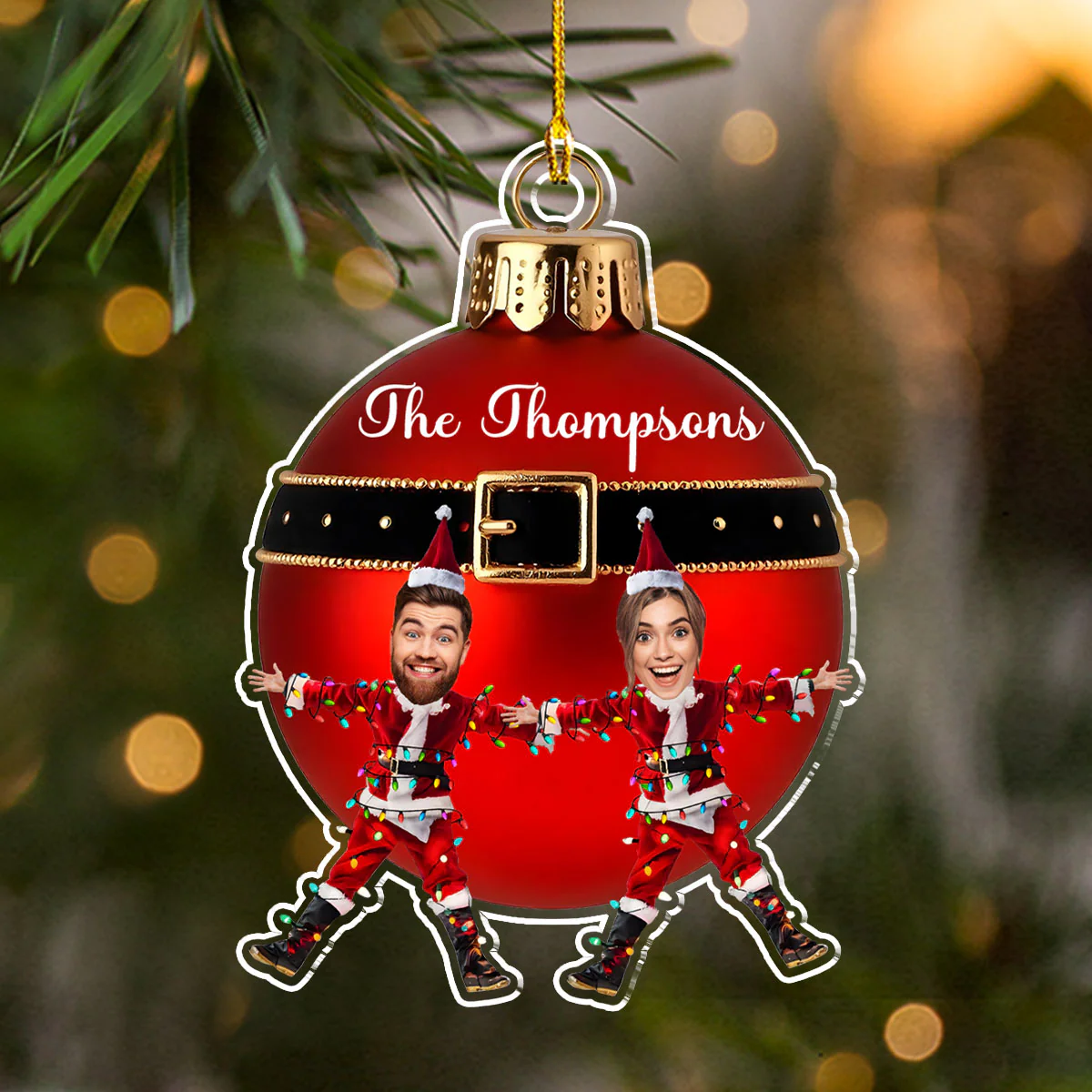 Custom Funny Photo Merry Christmas - Personalized Custom Acrylic Ornament - Image 2