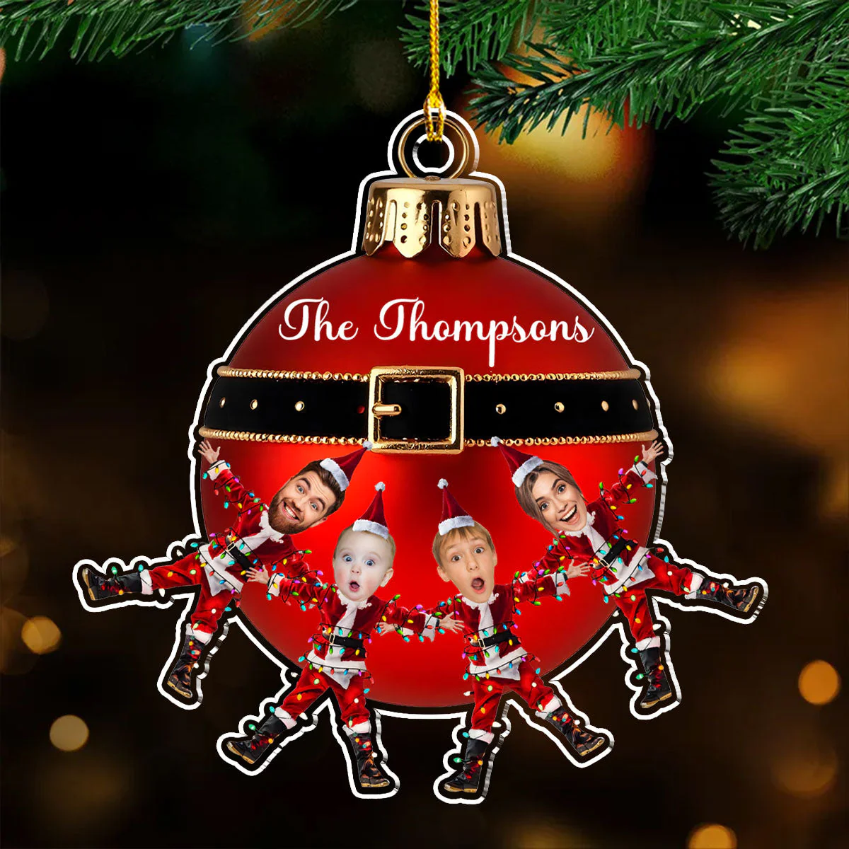 Custom Funny Photo Merry Christmas - Personalized Custom Acrylic Ornament - Image 3