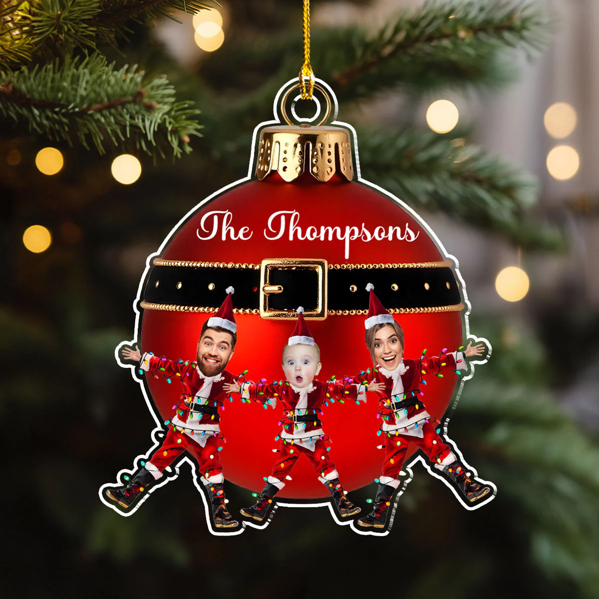 Custom Funny Photo Merry Christmas - Personalized Custom Acrylic Ornament - Image 4