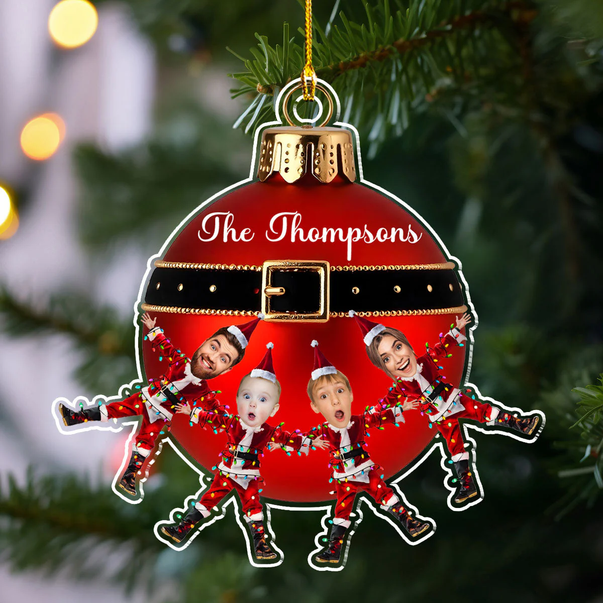 Custom Funny Photo Merry Christmas - Personalized Custom Acrylic Ornament - Image 5