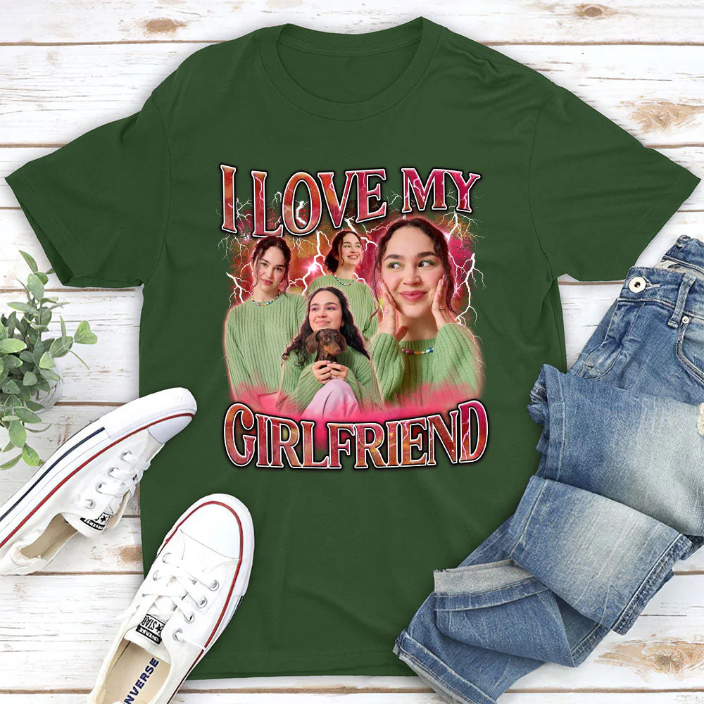 Custom I Love My Girlfriend - Personalized Custom Premium T-shirt - Image 5