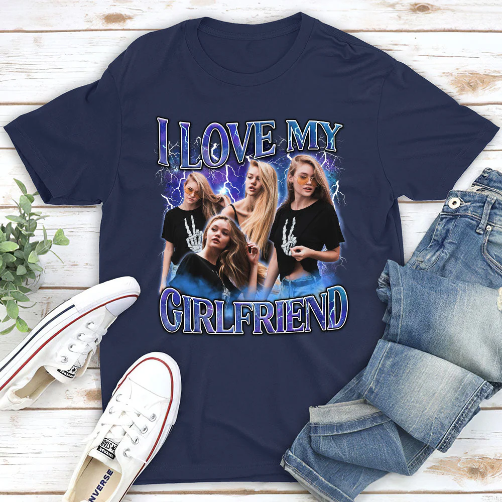 Custom I Love My Girlfriend - Personalized Custom Unisex T-shirt - Image 4