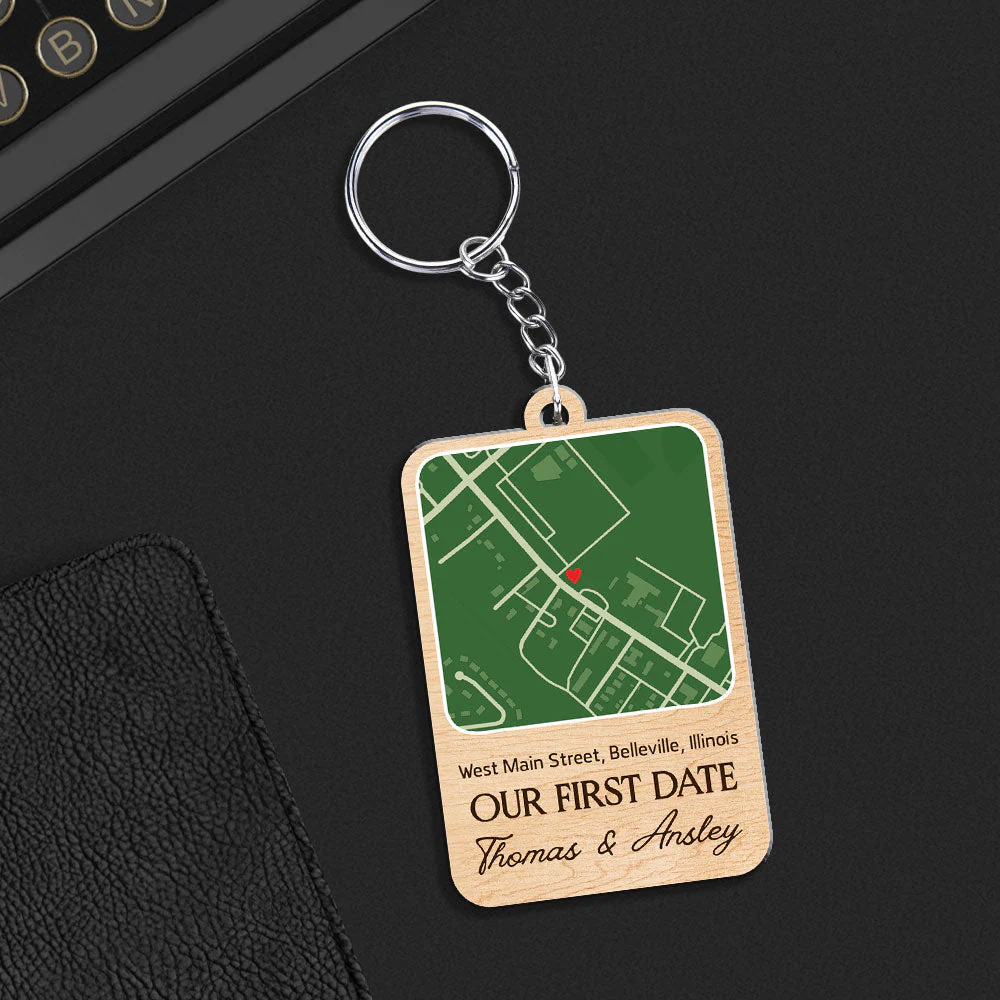 Custom Map Our First Trip - Personalized Custom Acrylic Keychain - Image 5