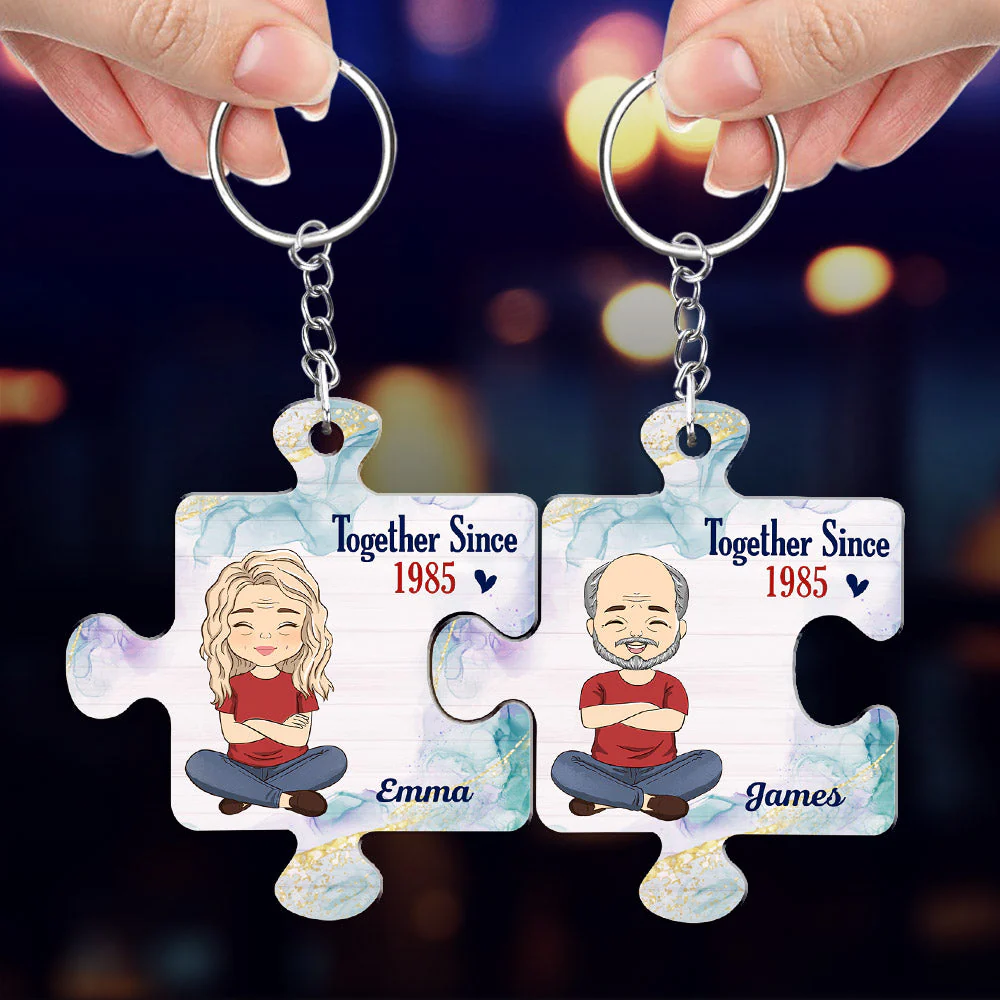Custom Map Together - Personalized Custom Couple Acrylic Keychain - Image 3
