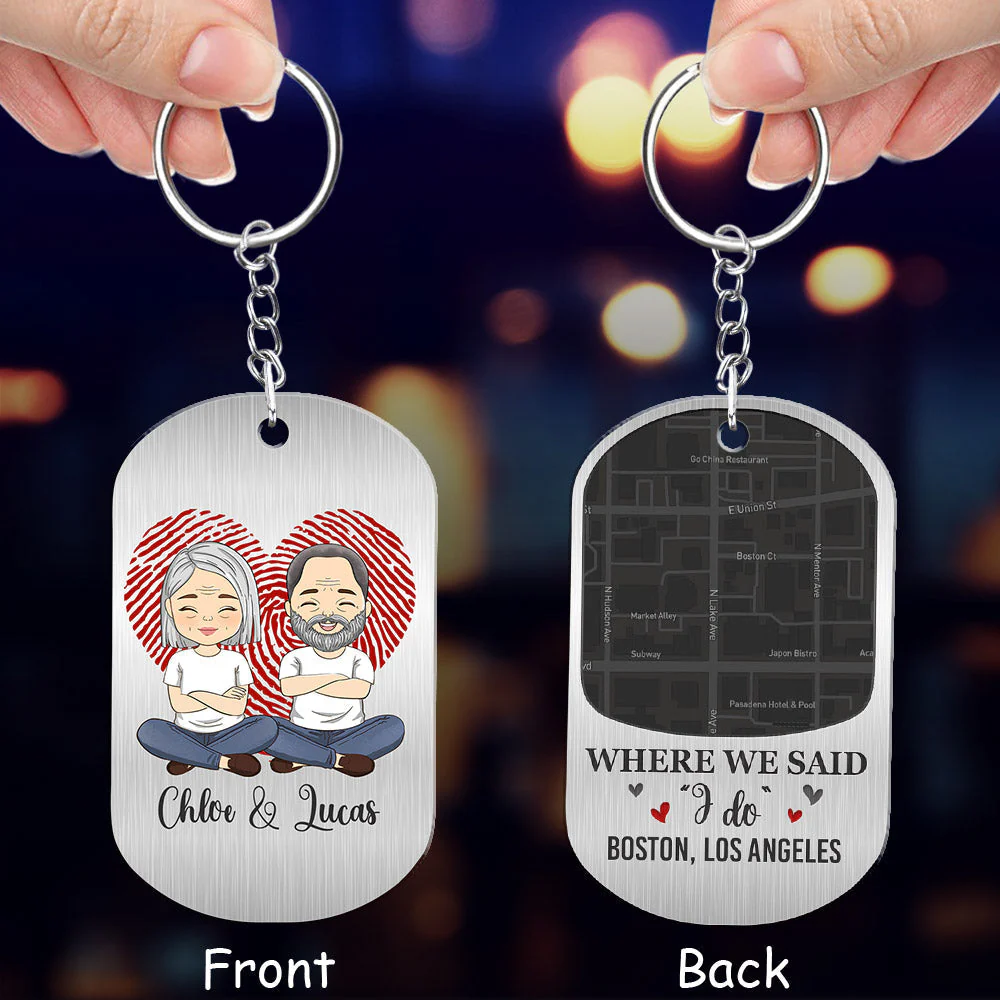 Custom Map Where We Said - Personalized Custom Acrylic Keychain - Image 3
