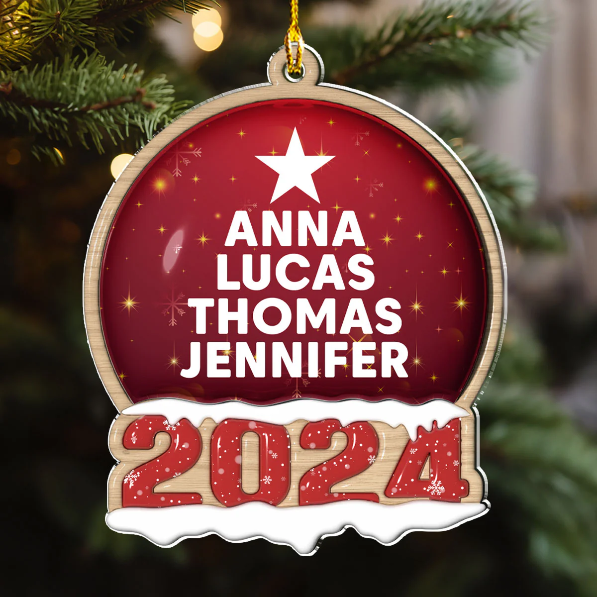 Custom Name Family - Personalized Custom 3D Inflated Effect Acrylic Ornament - Image 3