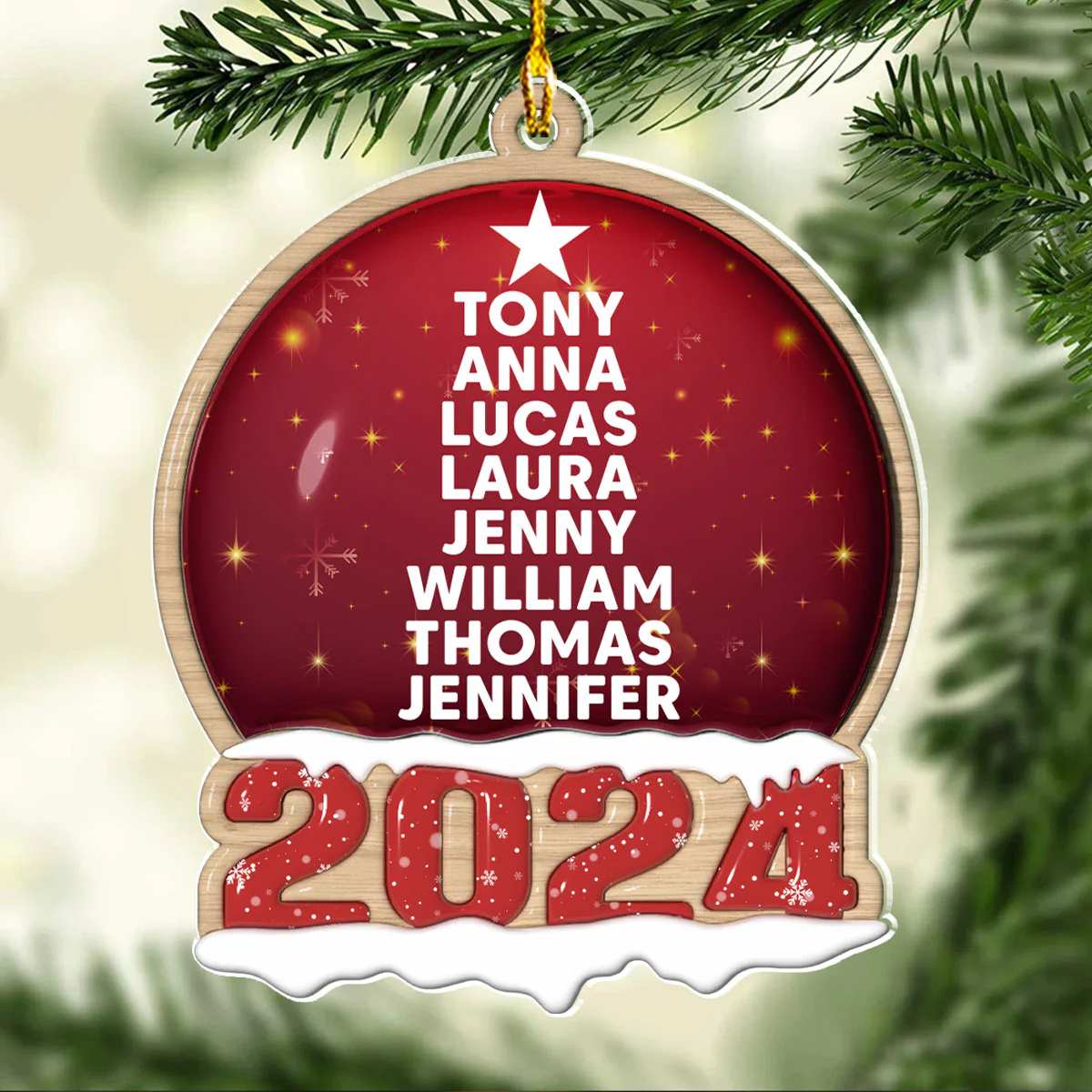 Custom Name Family - Personalized Custom 3D Inflated Effect Acrylic Ornament - Image 4