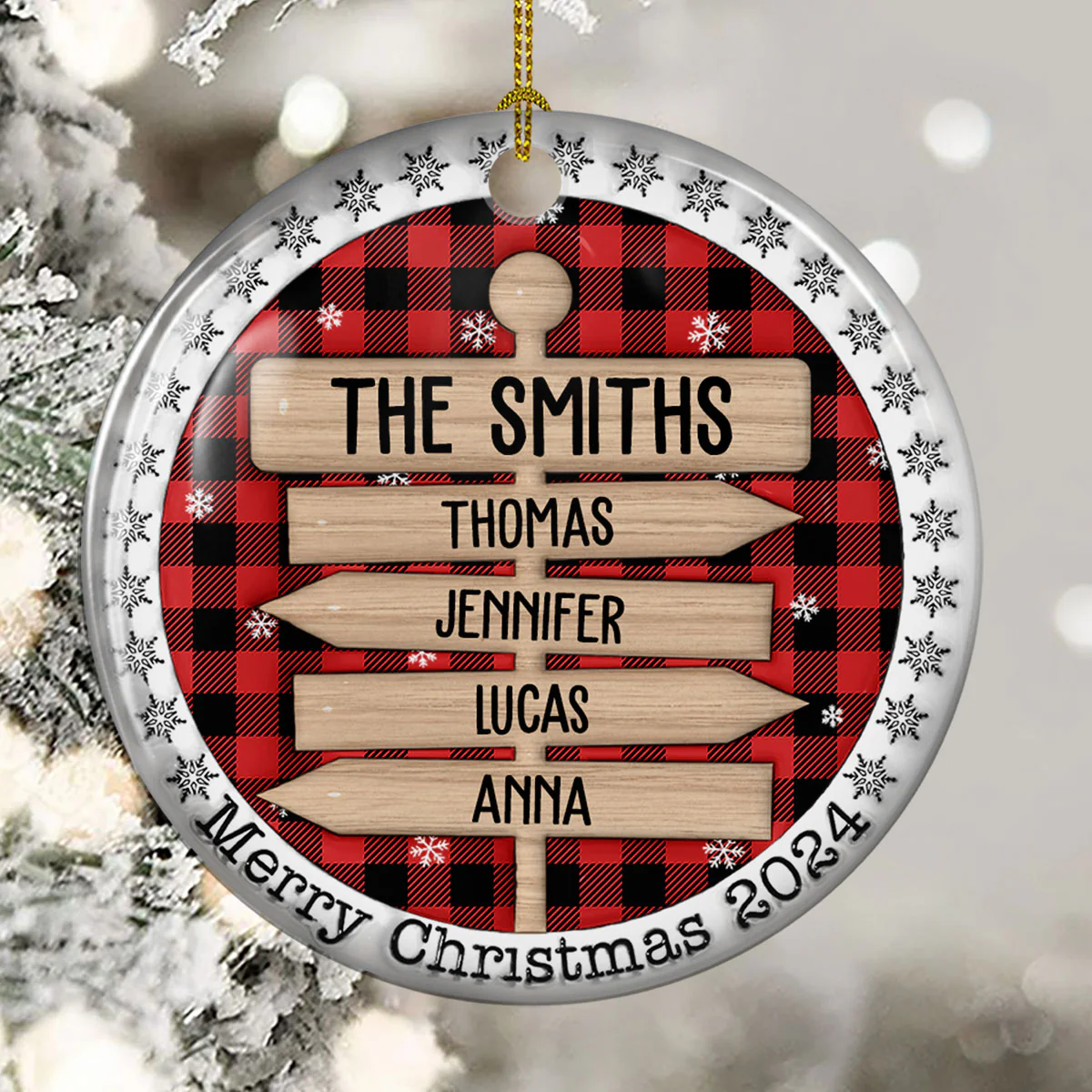 Custom Name Family - Personalized Custom 3D Inflated Effect Ceramic Ornament - Image 5