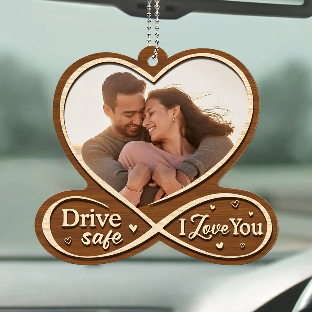 Custom Photo All Of Me Loves All Of You - Personalized Custom Wood Car Ornament