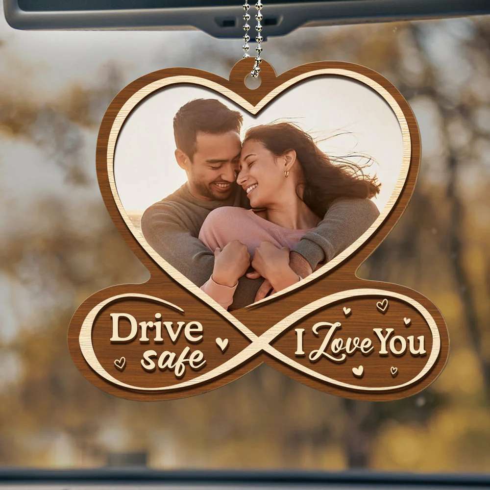 Custom Photo All Of Me Loves All Of You - Personalized Custom Wood Car Ornament - Image 2