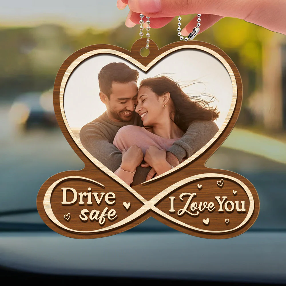Custom Photo All Of Me Loves All Of You - Personalized Custom Wood Car Ornament - Image 3