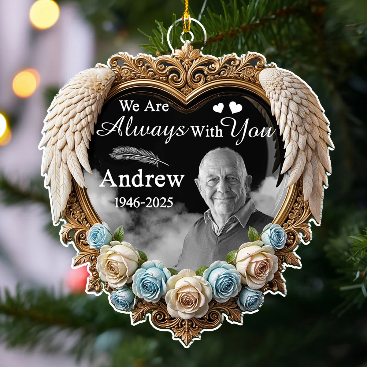 Custom Photo Always With You - Personalized Custom Acrylic Ornament - Image 4