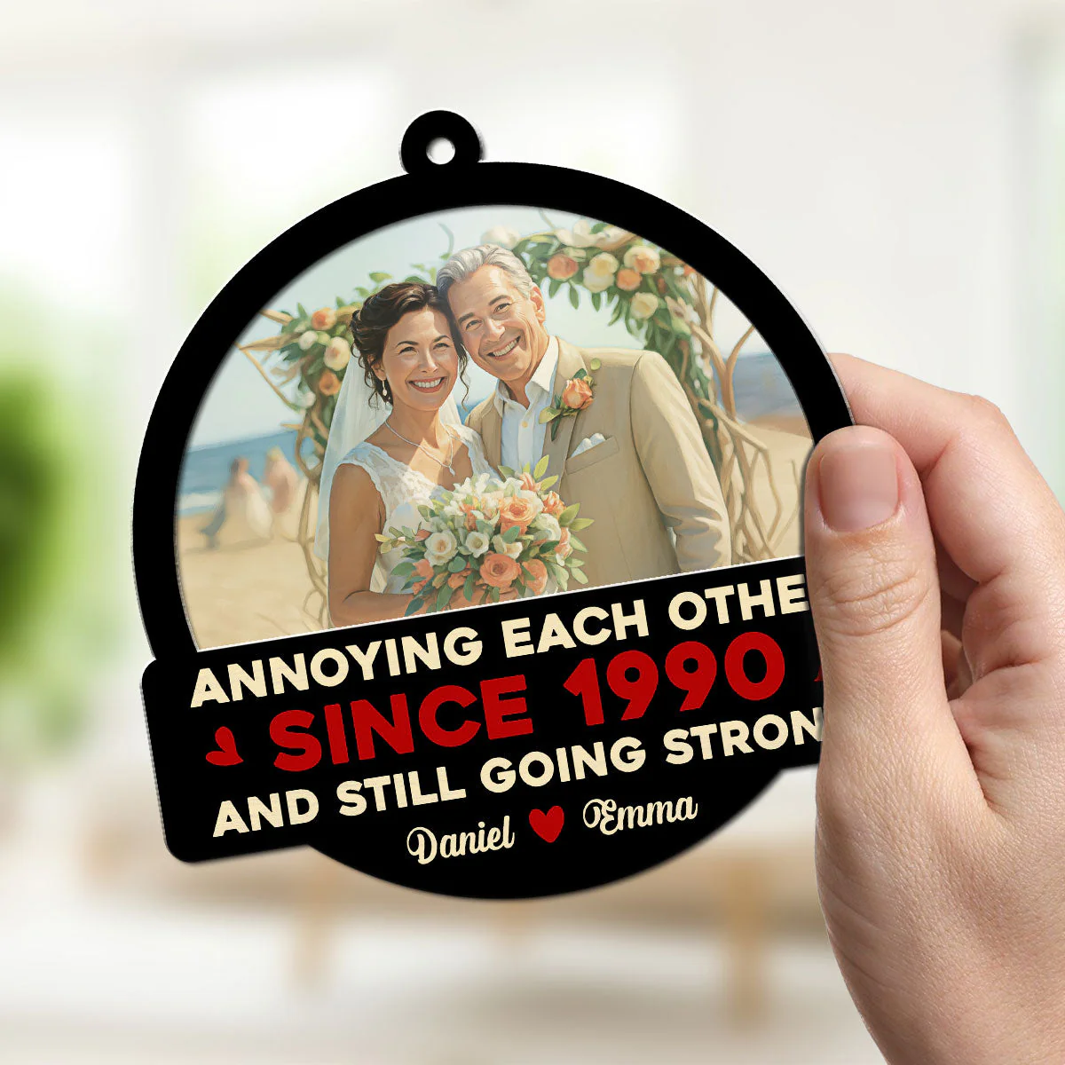 Custom Photo Annoying Each Other - Personalized Custom Suncatcher - Image 4