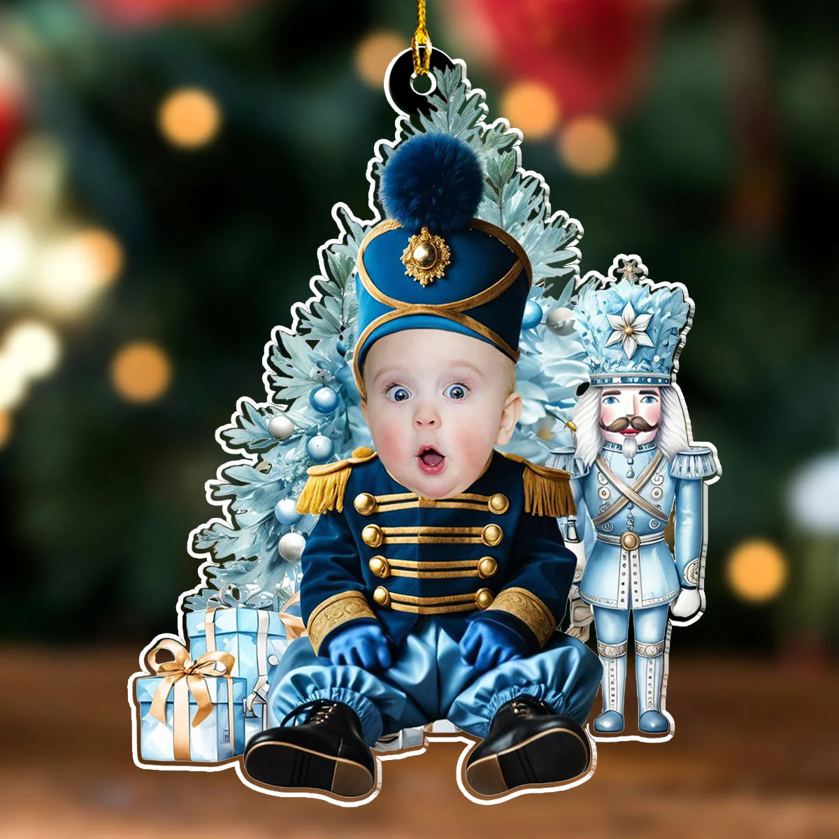 Custom Photo Baby Nutcracker Christmas - Personalized Custom Acrylic Ornament - Image 2