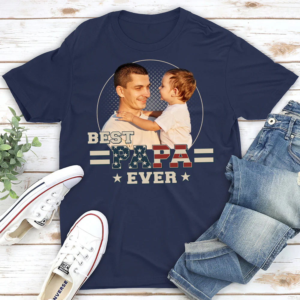 Custom Photo Best Dad Ever - Personalized Custom Shirt - Image 2
